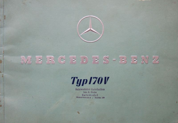 Mercedes-Benz 170 V Modelprogram 1938 Carbrochure (2389)